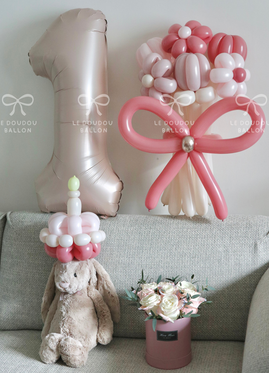 生日派對氣球鮮花套裝(女) Baby Girl Shower Party Balloon & Flower Box Set