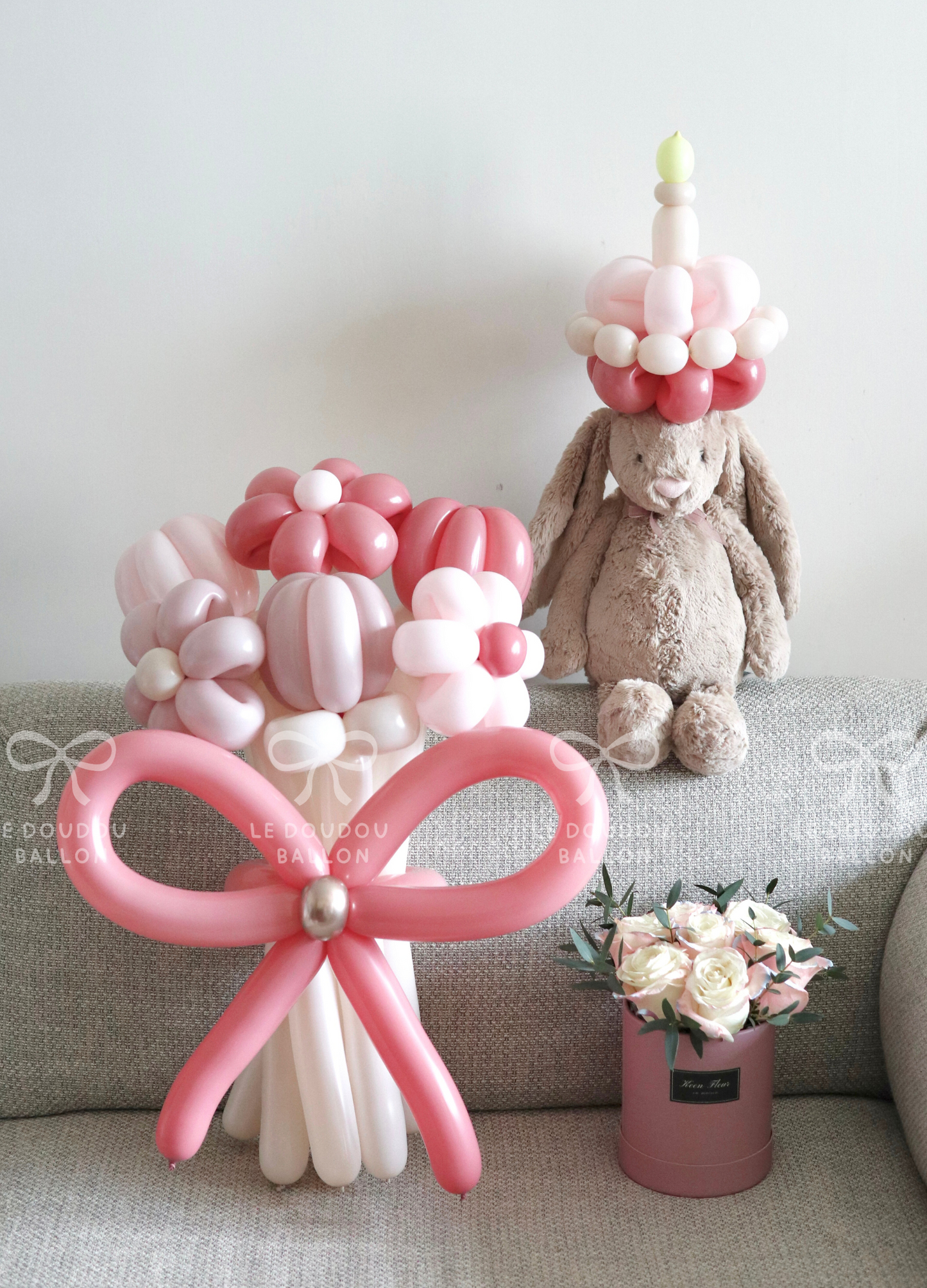 生日派對氣球鮮花套裝(女) Baby Girl Shower Party Balloon & Flower Box Set