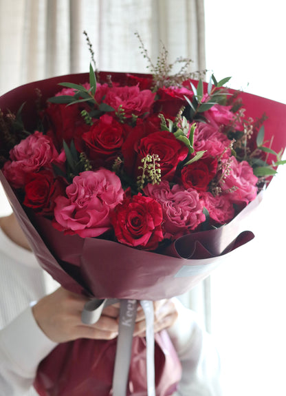 Classic Rose Bouquet 玫瑰花束 20/30/40支 情人節生日禮物 | 香港送花 Keen Fleur