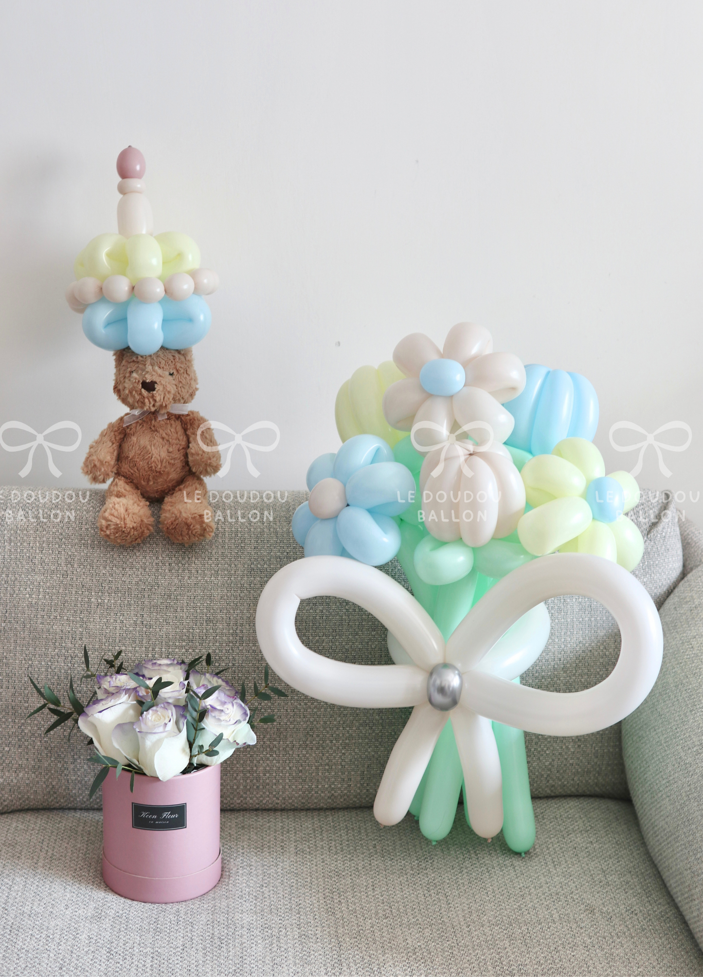 生日派對氣球鮮花套裝(男) Baby Boy Shower Party Balloon & Flower Box Set