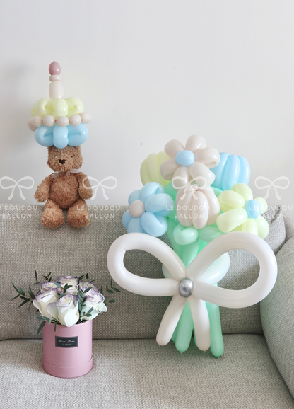 生日派對氣球鮮花套裝(男) Baby Boy Shower Party Balloon & Flower Box Set 