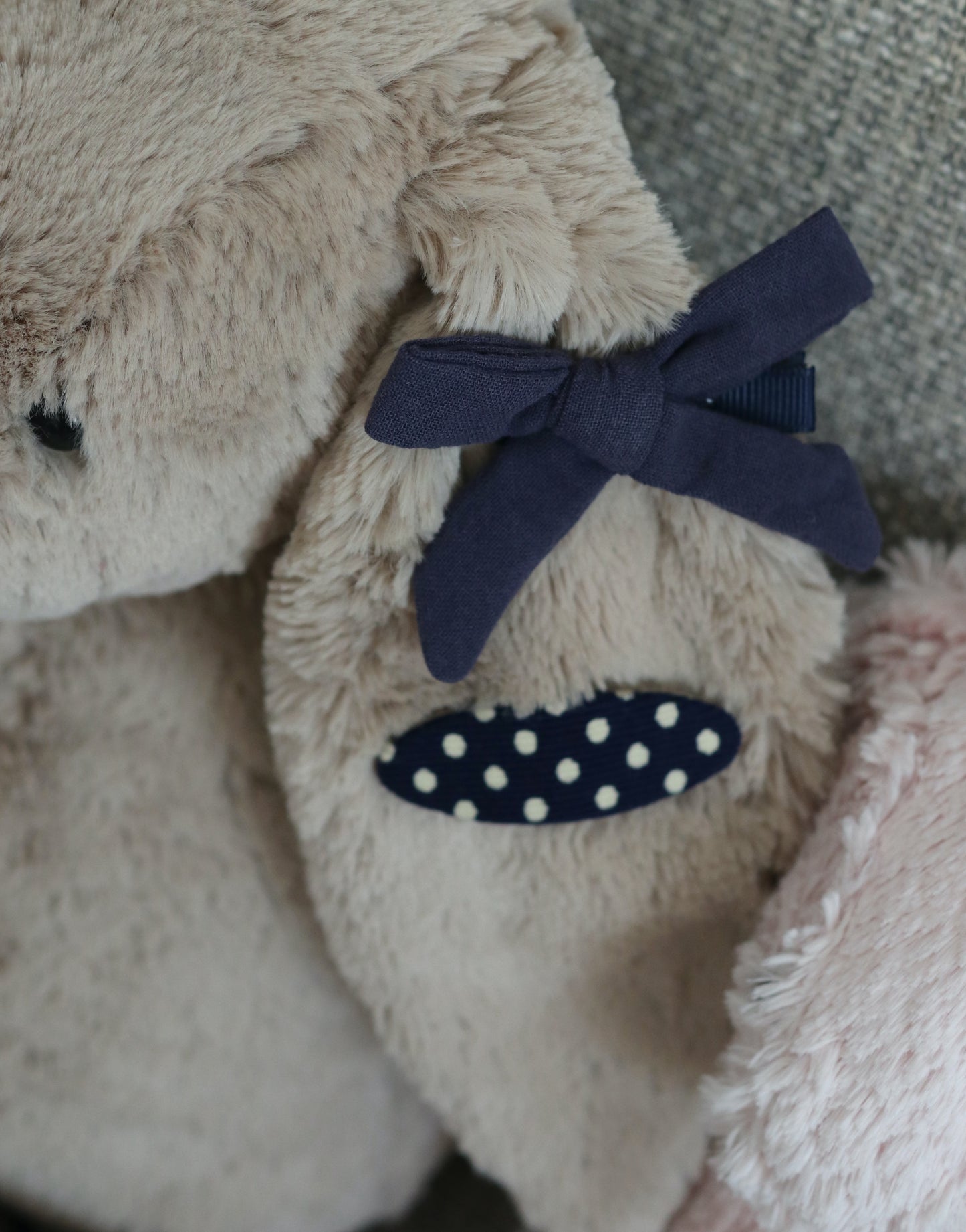 Children Navy Ribbon Hairclips (Set of 2) 兒童寶藍蝴蝶結髮夾Set (2個裝)