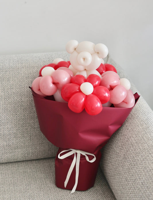 Teddy Bear Rose Balloon Bouquet 泰迪熊玫瑰氣球花束 氣球 - 慶祝禮物 | 香港氣球 